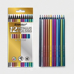 7" 12pcs  metallic color pencil